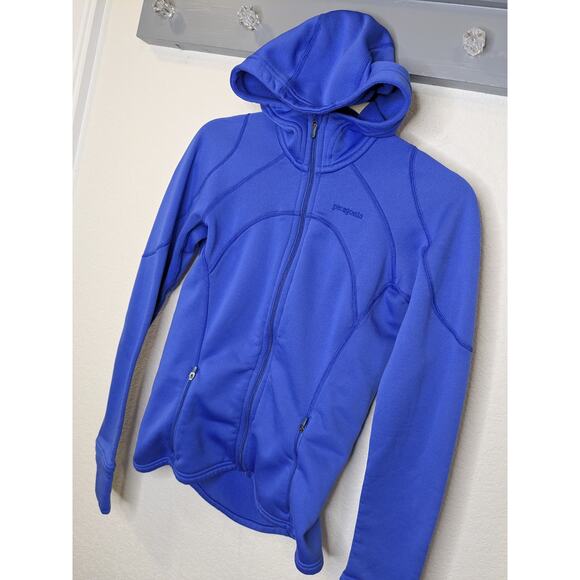 Patagonia Stretch Velocity Athletic Athleisure Hoodie Blue Womens Size Small - Picture 2 of 9